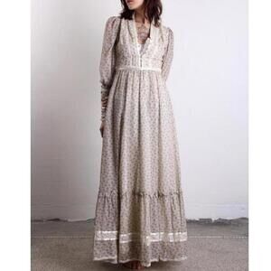 Gunne Sax Floral Calico Prairie Dress